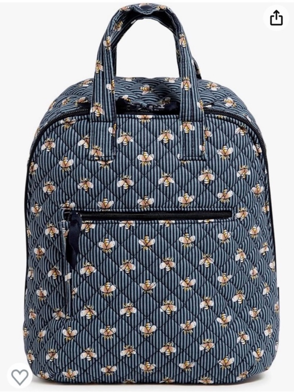 Vera Bradley Bees Quilted Cotton Mini Totepack Backpack